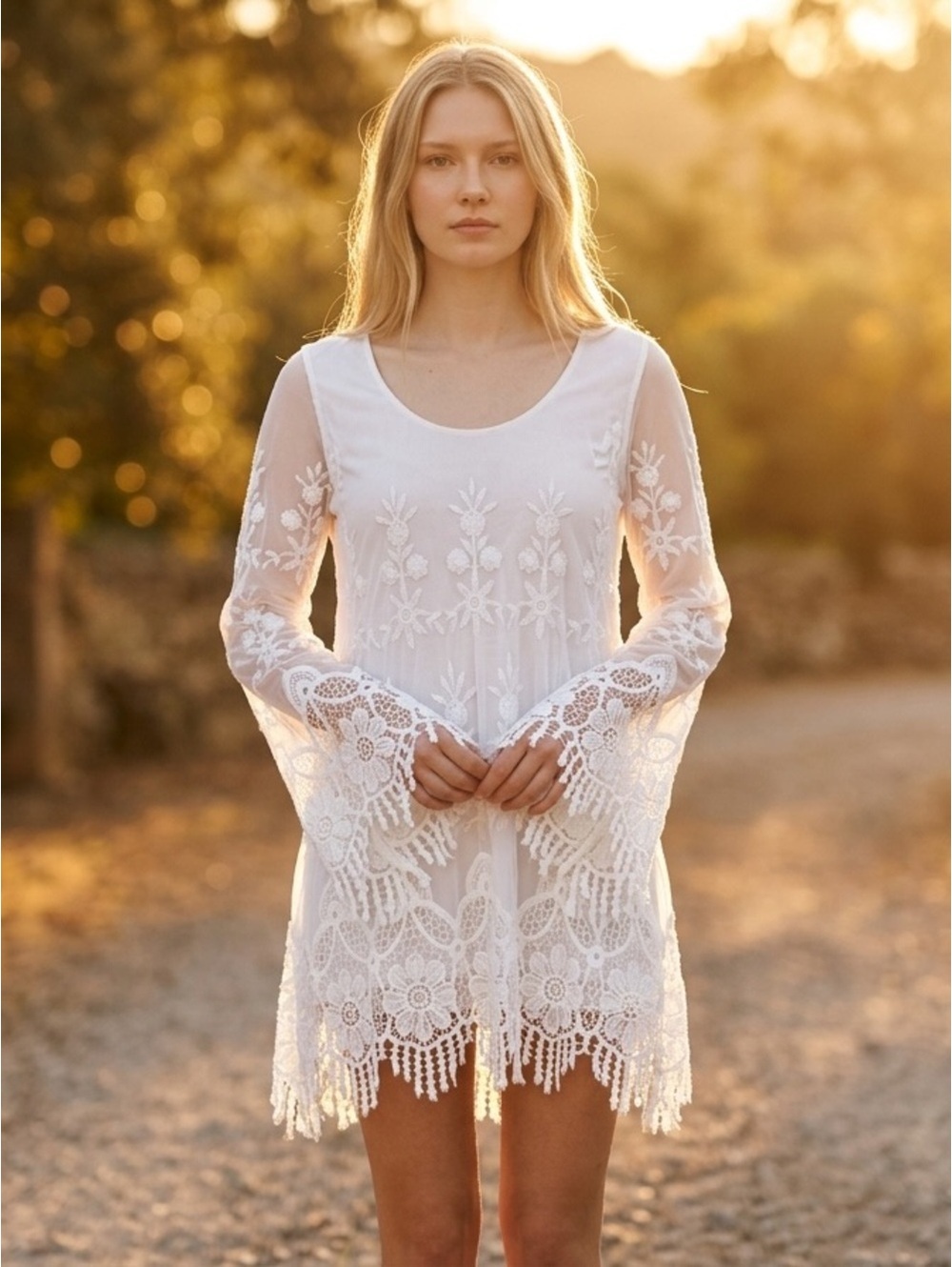 Medium Show Me Your MuMu Fannie Flow Fields of Lace Boho Dress